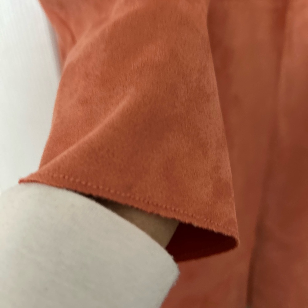Marc New York Oversized Faux Suede Salmon Tan Women Coat Jacket Pockets Size M - Picture 4 of 13